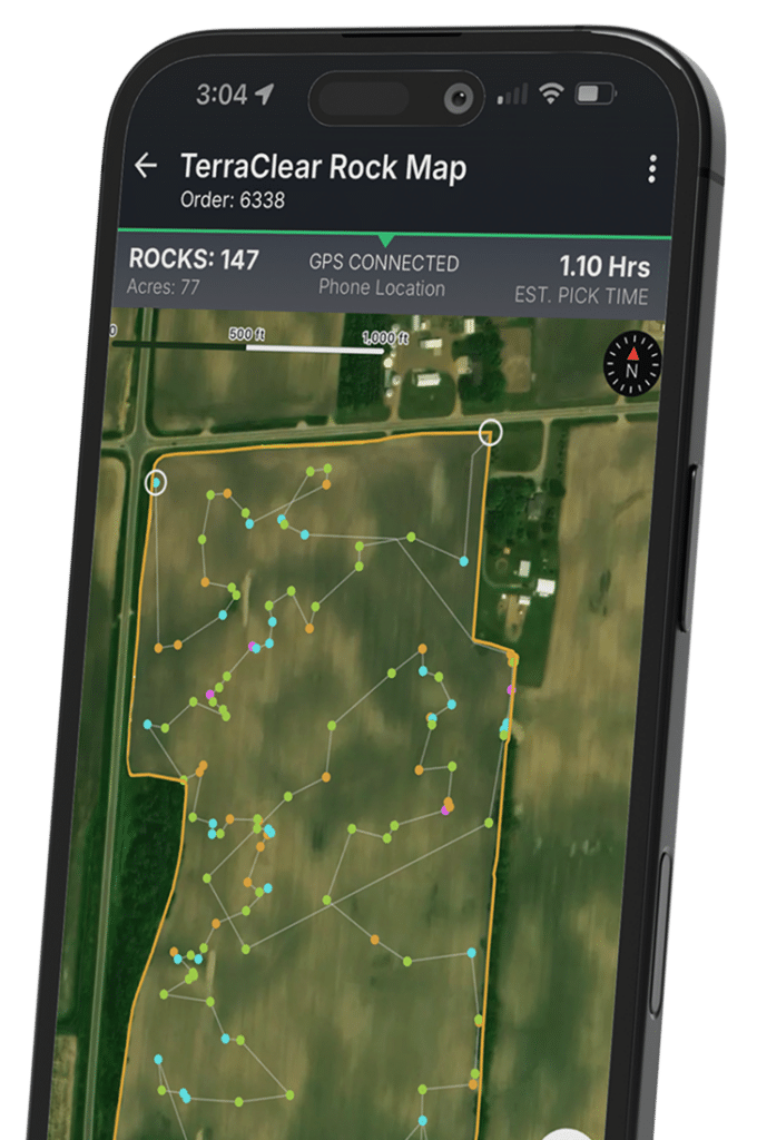 Rock Map zoomed in app view