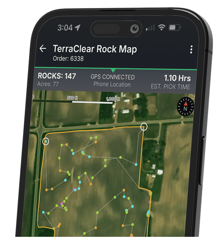 Rock Map zoomed in app view