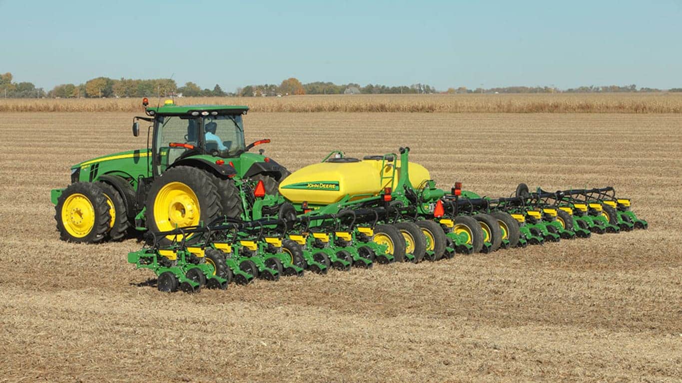 Planter in a field
