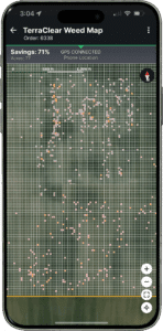 Use up to 80% less herbicide with a TerraClear Weed Map