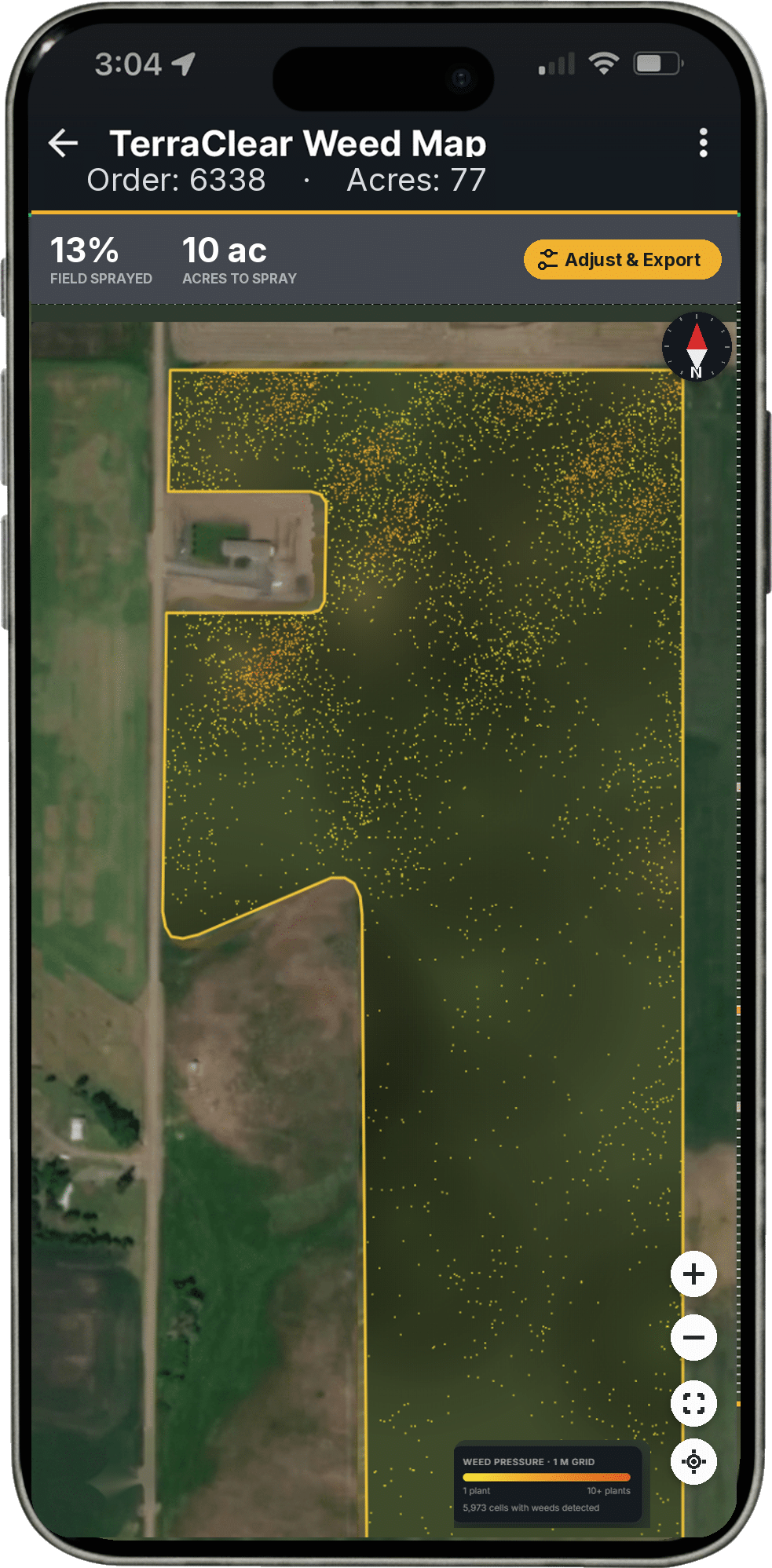 TerraClear Weed Map on iPhone